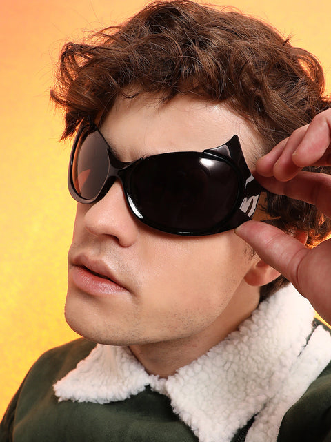 CAHOOT Men's The Bat Wrap Sunglasses - Onyx Black