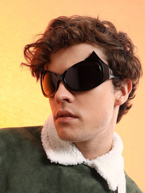 CAHOOT Men's The Bat Wrap Sunglasses - Onyx Black