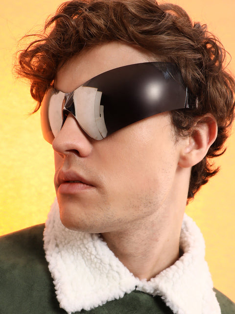 CAHOOT Men's The Aspen Shield Sunglasses - Metallic Silver