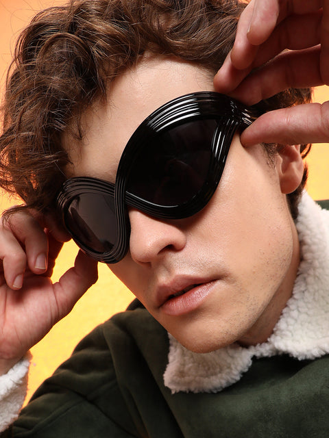 CAHOOT Men's The Twisted Wrap Sunglasses - Onyx Black