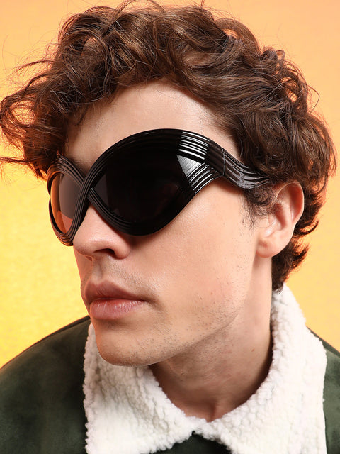 CAHOOT Men's The Twisted Wrap Sunglasses - Onyx Black