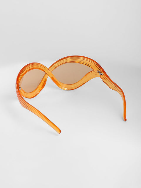 CAHOOT Men's The Twisted Wrap Sunglasses - Amber Orange