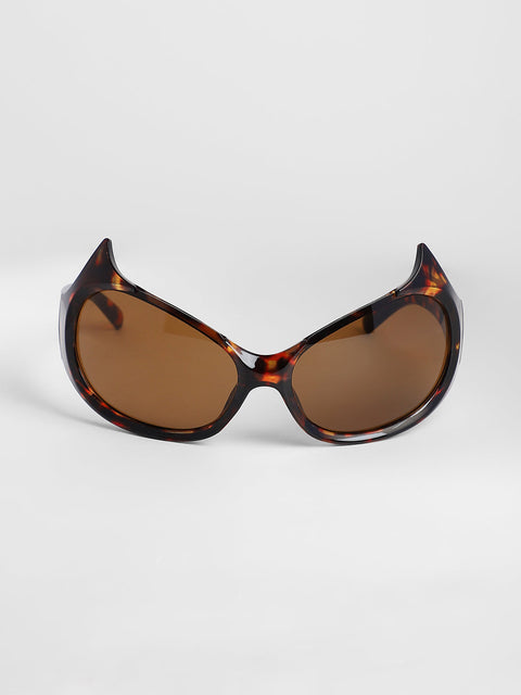 CAHOOT Men's The Bat Wrap Sunglasses - Coffee Brown