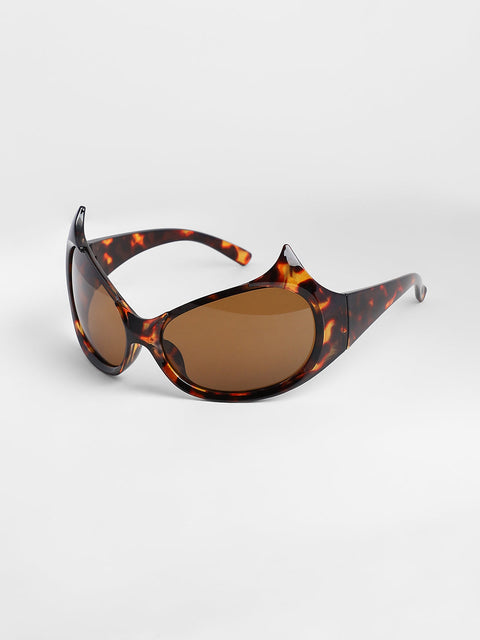 CAHOOT Men's The Bat Wrap Sunglasses - Coffee Brown