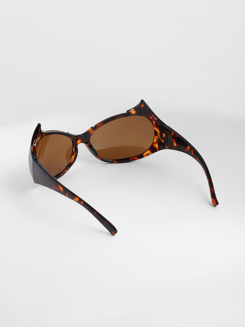 CAHOOT Men's The Bat Wrap Sunglasses - Coffee Brown