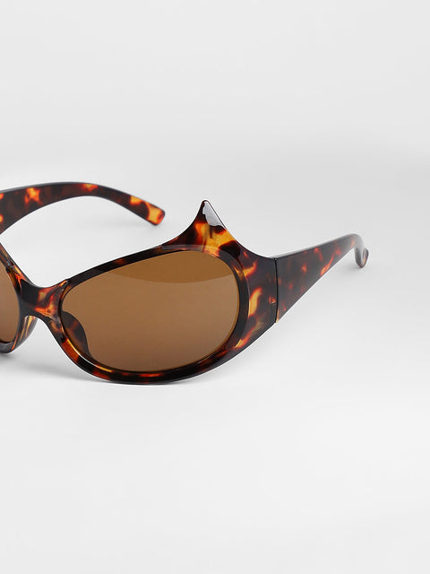 CAHOOT Men's The Bat Wrap Sunglasses - Coffee Brown