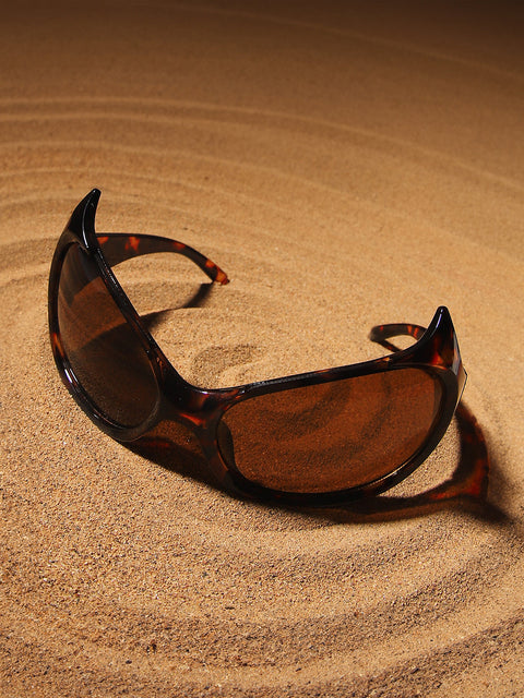 CAHOOT Men's The Bat Wrap Sunglasses - Coffee Brown