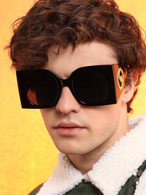CAHOOT Men's The Airport Oversized Sunglasses - Onyx Black
