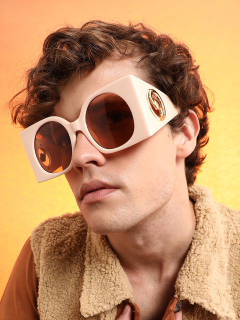Chaos - The Airport Oversized Sunglasses - Cream White
