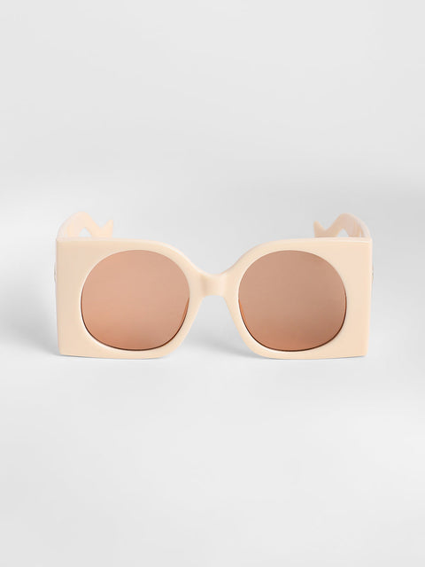 Chaos - The Airport Oversized Sunglasses - Cream White