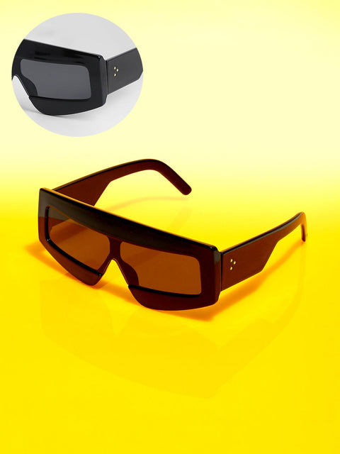CAHOOT Men's The Structured Rectangular Sunglasses - Midnight Black