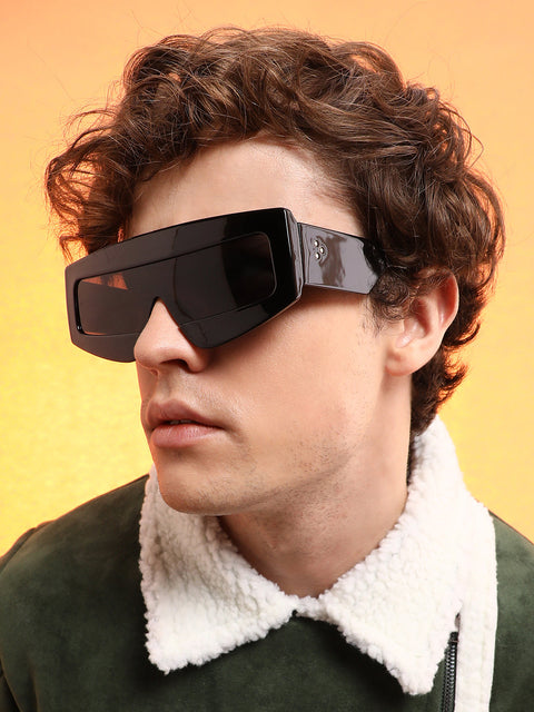CAHOOT Men's The Structured Rectangular Sunglasses - Midnight Black