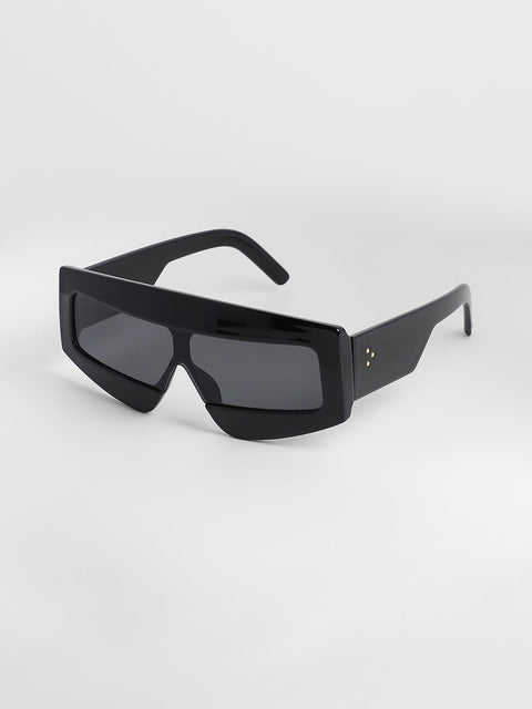 CAHOOT Men's The Structured Rectangular Sunglasses - Midnight Black