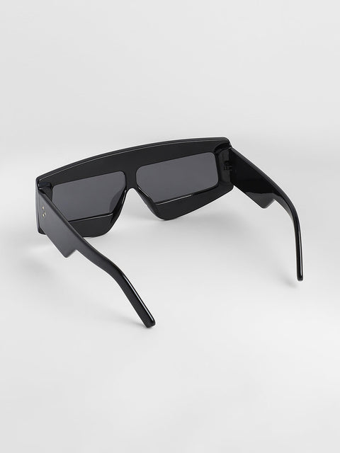 CAHOOT Men's The Structured Rectangular Sunglasses - Midnight Black