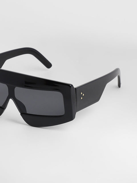 CAHOOT Men's The Structured Rectangular Sunglasses - Midnight Black