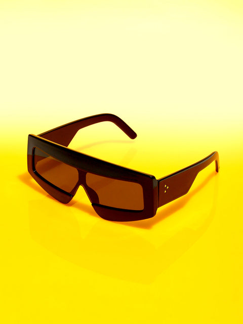 CAHOOT Men's The Structured Rectangular Sunglasses - Midnight Black
