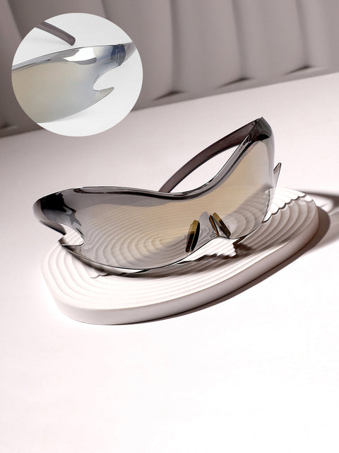 CAHOOT Men's The Flame Wrap Sunglasses - Metallic Silver