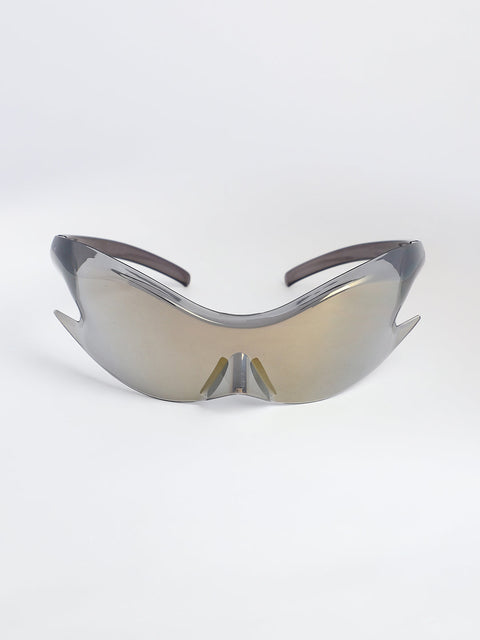 CAHOOT Men's The Flame Wrap Sunglasses - Metallic Silver