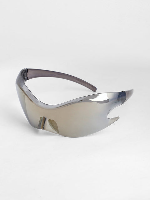 CAHOOT Men's The Flame Wrap Sunglasses - Metallic Silver
