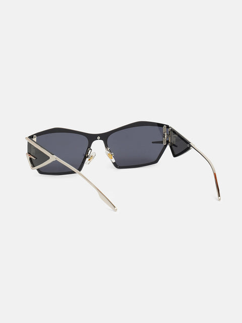 CAHOOT The Cyberlux Shield Sunglasses - Metallic Silver