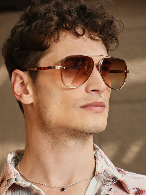 CAHOOT The Soprano Aviator Sunglasses - California Gold