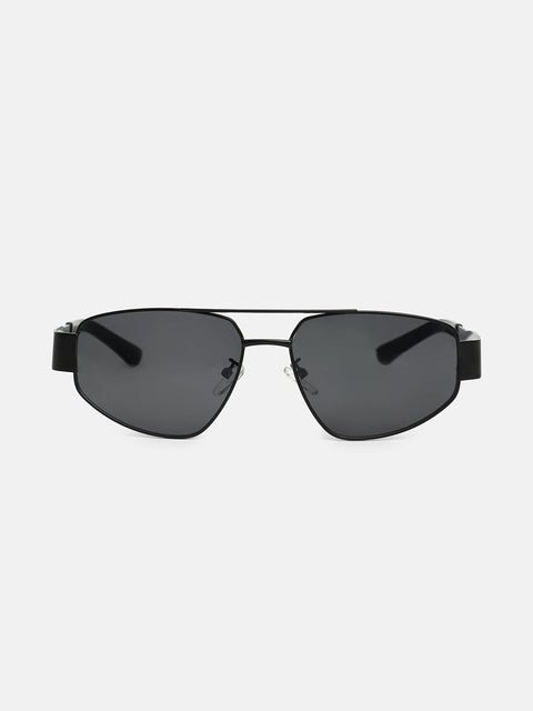 CAHOOT The Suave Aviator  Shield Sunglasses - Midnight Black