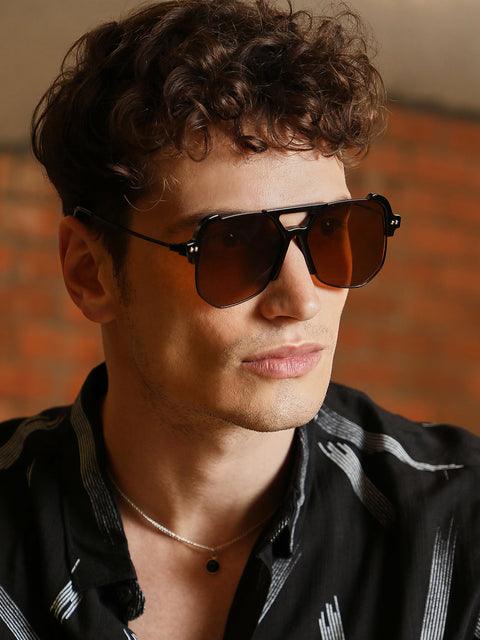 CAHOOT The Grunge Aviator Sunglasses - Onyx Black