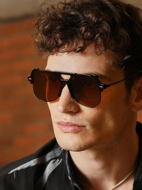 CAHOOT The Grunge Aviator Sunglasses - Onyx Black