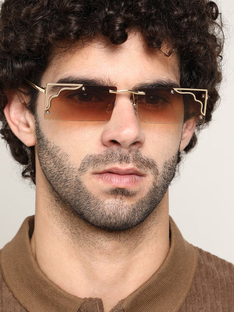 CAHOOT The Drip Rectangular Sunglass - California Gold