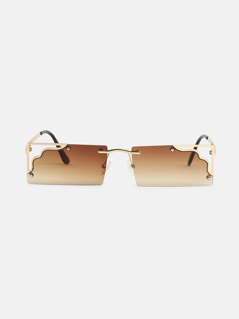 CAHOOT The Drip Rectangular Sunglass - California Gold