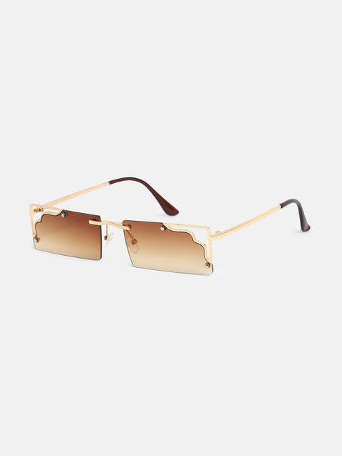 CAHOOT The Drip Rectangular Sunglass - California Gold
