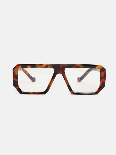 CAHOOT The Graduate Rectangular Glasses - Coffee Brown