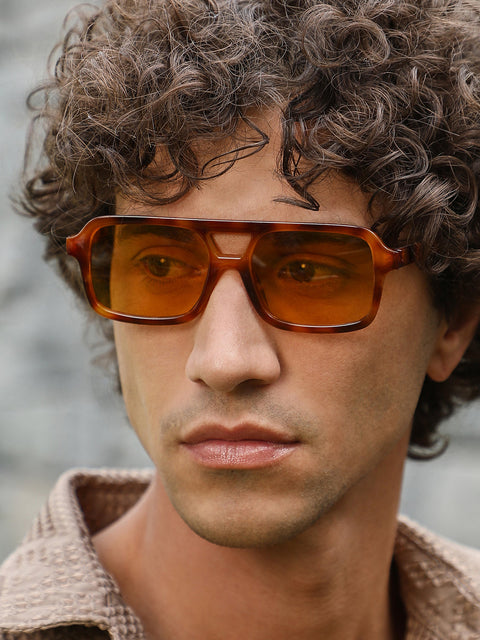 CAHOOT The Tony Aviator Sunglasses - Chestnut Brown