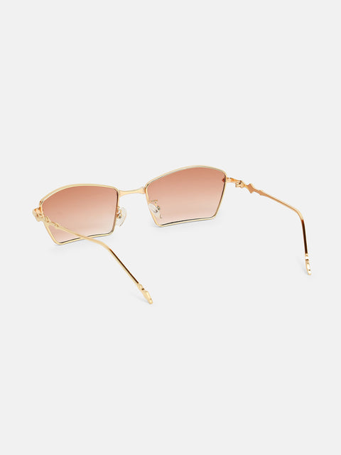 CAHOOT The Arched Geometric Sunglass - Ash Brown