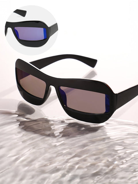 CAHOOT The Matrix Rectangular Sunglasses - Onyx Black