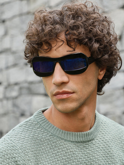 CAHOOT The Matrix Rectangular Sunglasses - Onyx Black