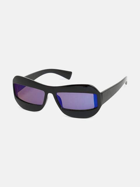 CAHOOT The Matrix Rectangular Sunglasses - Onyx Black