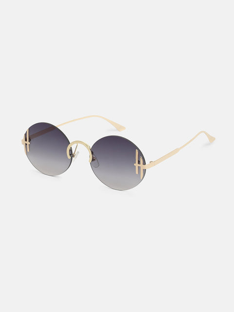 Chaos - The Boujee Round Sunglass - California Gold