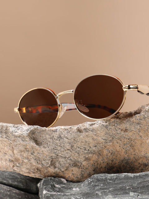 CAHOOT The Spear Oval Sunglass - Coffee Brown