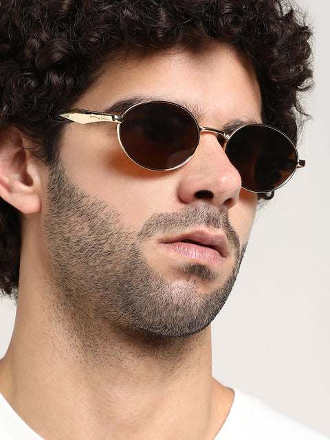 CAHOOT The Spear Oval Sunglass - Coffee Brown