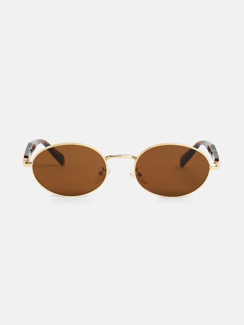 CAHOOT The Spear Oval Sunglass - Coffee Brown