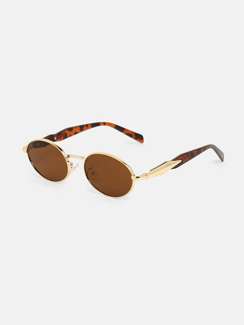 CAHOOT The Spear Oval Sunglass - Coffee Brown