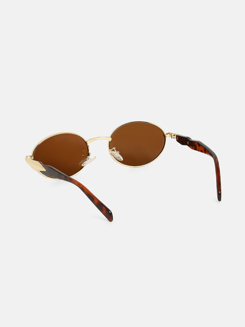 CAHOOT The Spear Oval Sunglass - Coffee Brown