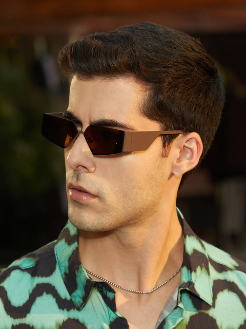 CAHOOT The Electra Shield Sunglass Taupe Brown
