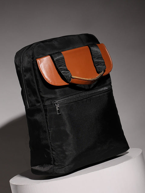 CAHOOT Men's The Contrast Flap Backpack - Jet Black