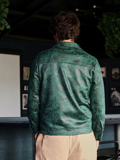 Hookd Embossed-Suede Biker Jacket