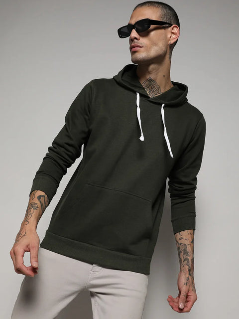 Just Be Pullover Hoodie With Contrast Drawstring