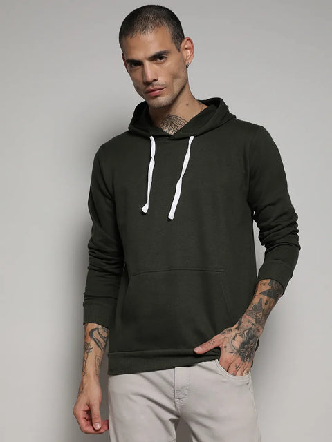 Just Be Pullover Hoodie With Contrast Drawstring
