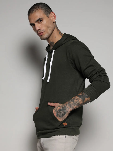 Just Be Pullover Hoodie With Contrast Drawstring
