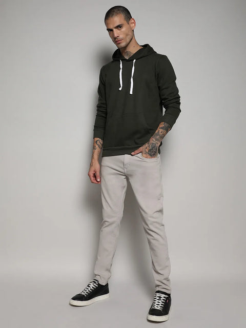Just Be Pullover Hoodie With Contrast Drawstring